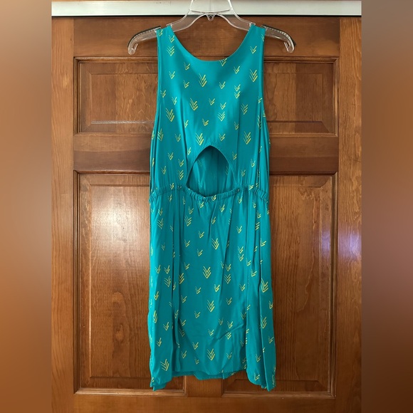 Mossimo Supply Co. Turquoise Mini Dress with Lime Patterns - Picture 5 of 7